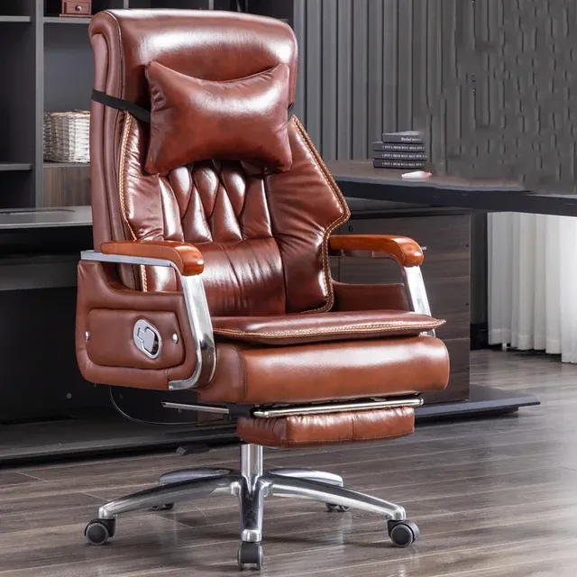 Fauteuil bureau similicuir noir dossier haut capitonné… – vue 4