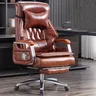 Fauteuil bureau similicuir noir dossier haut capitonné… – vue 4