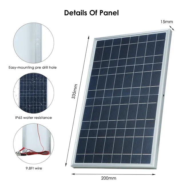 Panneau solaire 300W 12V Kit 600W panneau solaire 100A… – vue 2