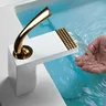 Bassin de bain cascade en laiton doré blanc – vue 4
