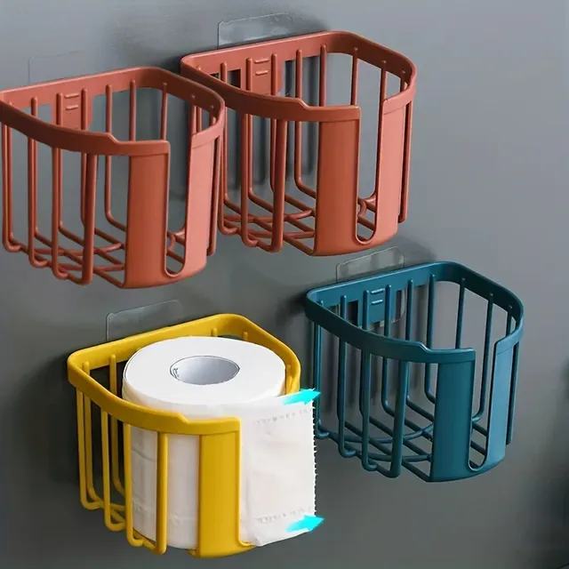 Support papier toilette mural adhésif plastique jaune… – vue 2