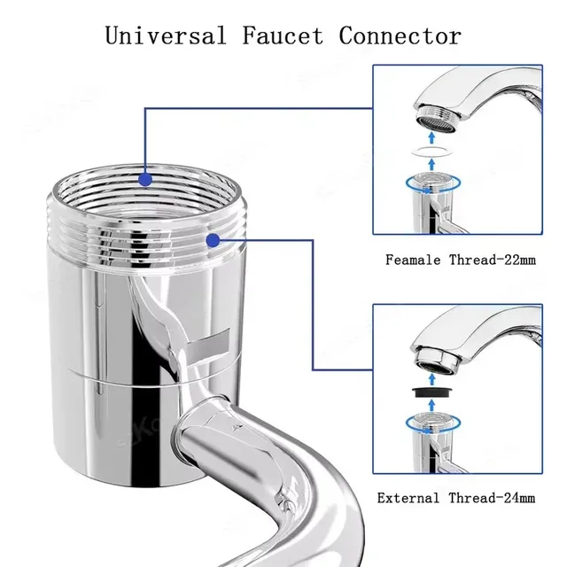 1 pièce 1080 ° Extension de robinet de cuisine pivotante… – vue 5