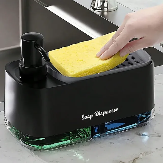 Double distributeur de savon avec porte-éponge – vue 2