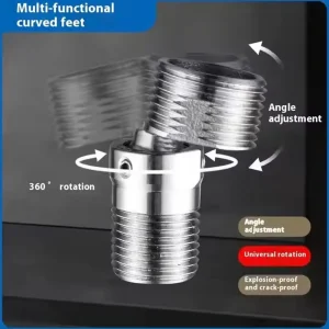 360 °   Robinet réglable coudé pied incurvé vis excentrique adaptateur de robinet d&rsquo;angle accessoires de robinet de cuisine