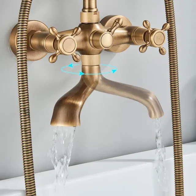 Robinet de baignoire-douche en laiton Antique – vue 5