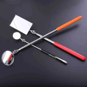 Nouveau miroir rotatif d&rsquo;inspection extensible miroir rétractable rond carré miroir télescopique d&rsquo;angle en acier inoxydable pour automobile