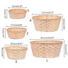 Panier bambou tissé naturel lot cinq rond tressé plat… – vue 6