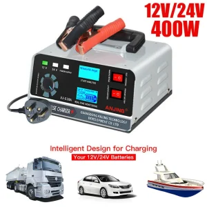 Chargeur de batterie intelligent pour voiture 400W 40a, 12V/24V, réparation d’impulsions intelligente pour voiture, camion, bateau, moto Chargeur de batterie intelligent pour voiture 400W 40a, 12V/24V, réparation d’impulsions intelligente pour voiture, camion, bateau, moto