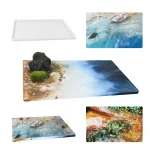 Moule rectangulaire en résine époxy cristal, moule en Silicone pour bricolage, fabrication de dessus de Table, Table de rivière rectangulaire, décoration de la maison