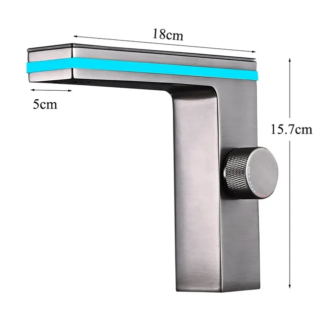 Mitigeur lavabo monotrou contemporain acier inox brossé… – vue 6