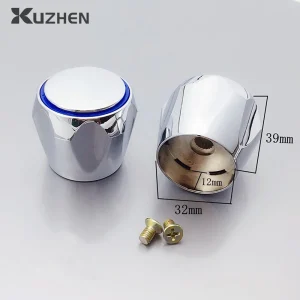 Couvercle de robinet à tête supérieure de robinet chaud et froid, ensemble de remplacement chromé, accessoires de fixation de poignée de robinet de cuisine et de salle de bains 2 pièces Couvercle de robinet à tête supérieure de robinet chaud et froid, ensemble de remplacement chromé, accessoires de fixation de poignée de robinet de cuisine et de salle de bains 2 pièces