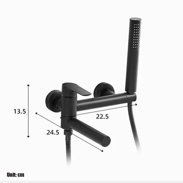 Robinet de baignoire-douche noir mat – vue 5