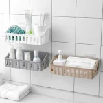 Étagère de rangement murale pour cuisine et salle de bains, support suspendu, panier d&rsquo;angle, organisateur sans perceuse, support de rangement pour salle de bain, étagère murale