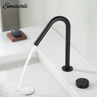 Robinet de lavabo noir mat