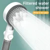 Pommeau de douche haute qualité, 10 modes, filtre à eau, douche haute pression réglable, Portable, arrêt à une touche, accessoires de salle de bains