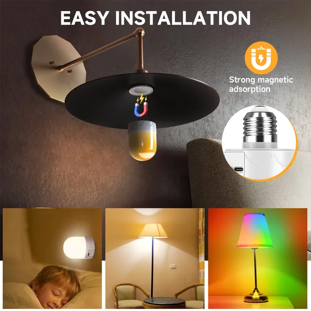 Ampoule LED multicolore E27 rechargeable télécommande… – vue 5