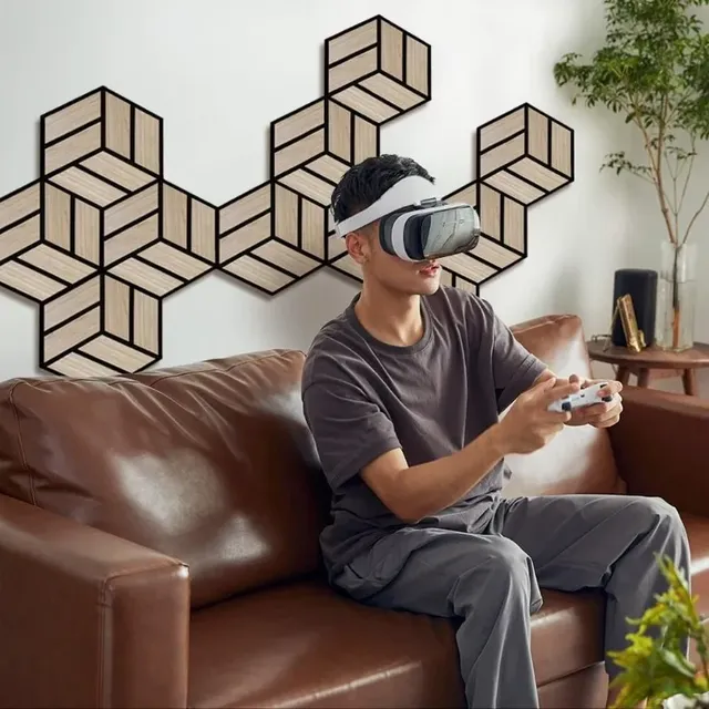 Panneaux muraux insonorisés au Design de rainure 3D – vue 3