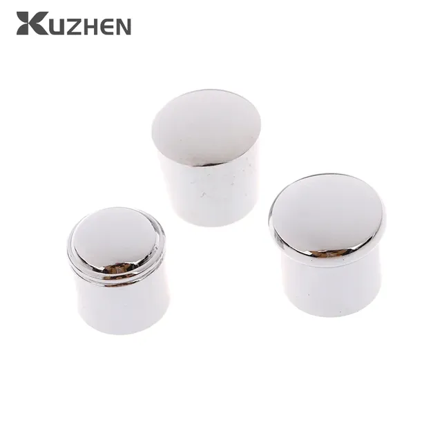 Cachevis chrome miroir poli cylindrique bombé lot deux… – vue 4