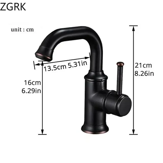 Mitigeur Lavabo Monotrou Bec Haut Col Cygne Bronze Noir… – vue 5