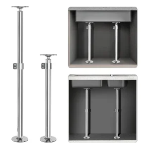 A19F-supports d&rsquo;évier sous plan, Support d&rsquo;évier sous plan, Installation de pieds d&rsquo;évier réglables en acier inoxydable pour la cuisine