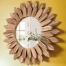 Miroir mural décoratif soleil bois sculpté rond… – vue 4