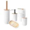 Ensemble accessoires bain minimaliste scandinave blanc… – vue 1