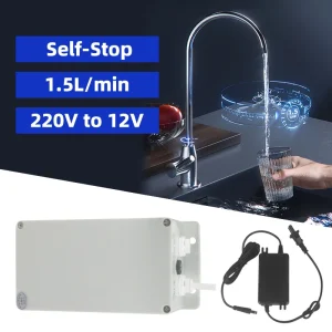 Robinet électrique pompe à eau 12V pompe à eau automatique Gallley 1.5 L/Min RV pompe à eau électrique Gallley pompe d&rsquo;aspiration d&rsquo;eau pour la maison