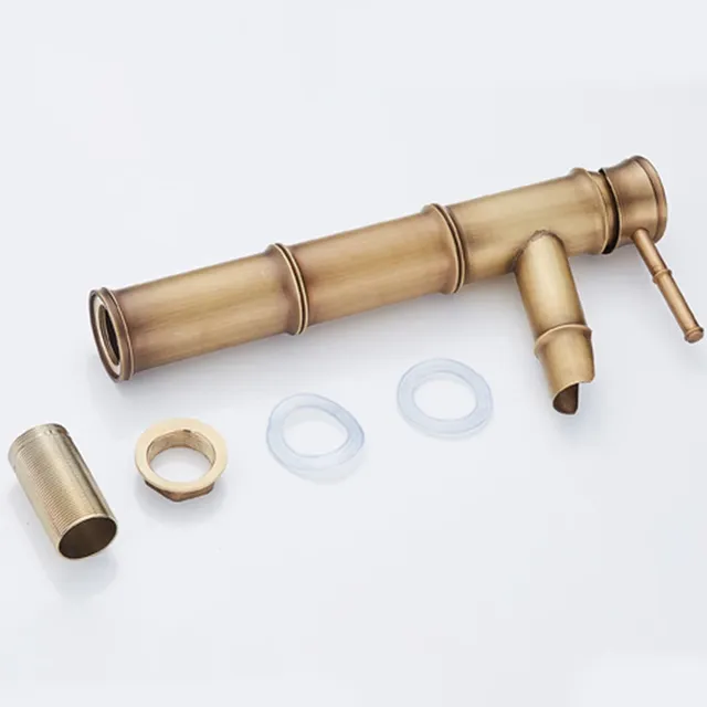 Robinet de lavabo en laiton Antique en forme de bambou – vue 5