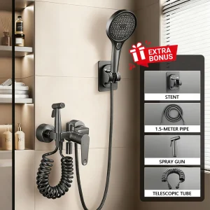 Ensemble de pomme de douche Simple à usage domestique, mitigeur à trois voies, ensemble de robinets de douche de salle de bains avec système de douche de salle de bains d’eau chaude et froide Ensemble de pomme de douche Simple à usage domestique, mitigeur à trois voies, ensemble de robinets de douche de salle de bains avec système de douche de salle de bains d’eau chaude et froide