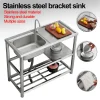 évier cuisine acier inoxydable cuve unique épaisse châssis tubulaire anticorrosion plan travail latéral étagère rangement porte serviette découpe robinetterie robuste évier cuisine acier inoxydable cuve unique épaisse châssis tubulaire anticorrosion plan travail latéral étagère rangement porte serviette découpe robinetterie robuste