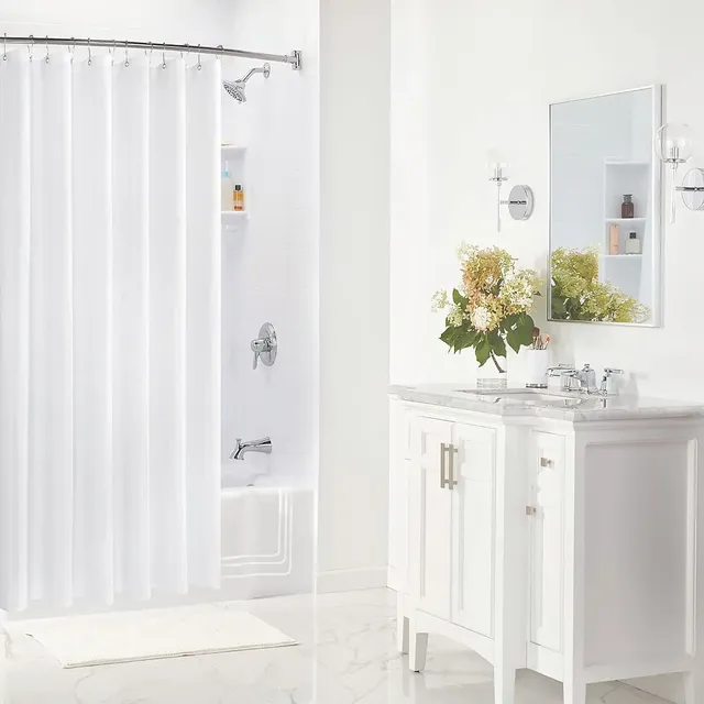 Rideau de bain blanc en polyester imperméable – vue 6