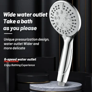 Six Modes de pomme de douche, pomme de douche haute pression, douche de pluie, pomme de douche à économie d&rsquo;eau, accessoires de salle de bain