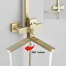 Ensemble de système de douche à effet pluie en or brossé – vue 4