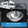 Évier rond de camping-car en acier inoxydable 304 – vue 6