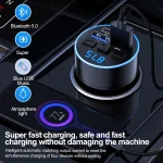 Chargeur de voiture transmetteur FM Bluetooth 5.0 mains libres True 3.1A USB PD charge rapide lecteur de musique MP3 voiture USB chargeur de voiture