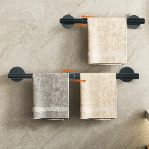 Porte-serviettes télescopique en acier inoxydable, salle de bain, 40cm à 60cm, perçage mural de toilettes, rangement de serviettes de bain et accessoires de tringle à vêtements