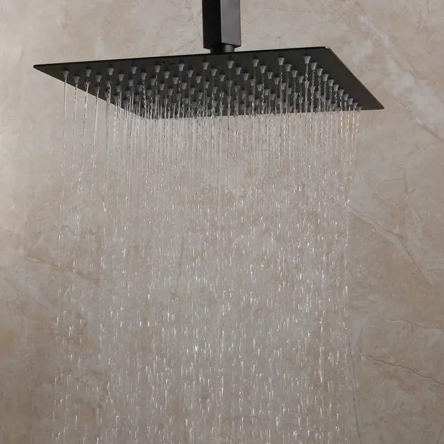 KEMAIDI noir mat salle de bains robinet de douche LED… – vue 4