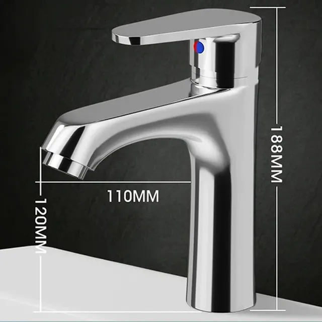 Mitigeur lavabo monocommande chromé corps cylindrique… – vue 2