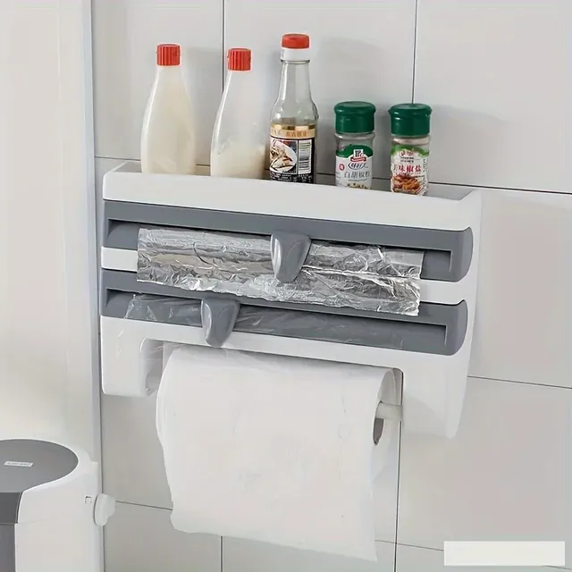 Organisateur mural cuisine compact plastique blanc gris… – vue 5