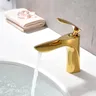 Robinet de lavabo en feuille d'érable dorée – vue 3