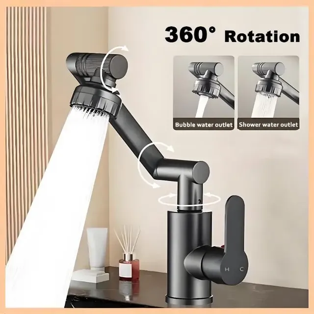 Robinet cuisine inoxydable rotatif 1080 rotation 3D bec… – vue 2
