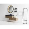 Miroir rond éclairé tactile étanche cadre noir mat halo… – vue 4