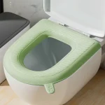 Housse de siège de toilette souple imperméable, coussin lavable, tapis d&rsquo;outil de fermeture, siège de toilette en forme de O, Bidet, accessoires de salle de bains