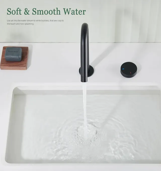 Robinet de lavabo noir mat – vue 4