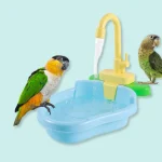 Baignoire pour oiseaux, perroquet, piscine automatique avec robinet, douche multifonctionnelle pour oiseaux, jouets, fournitures pour oiseaux pour tous les oiseaux