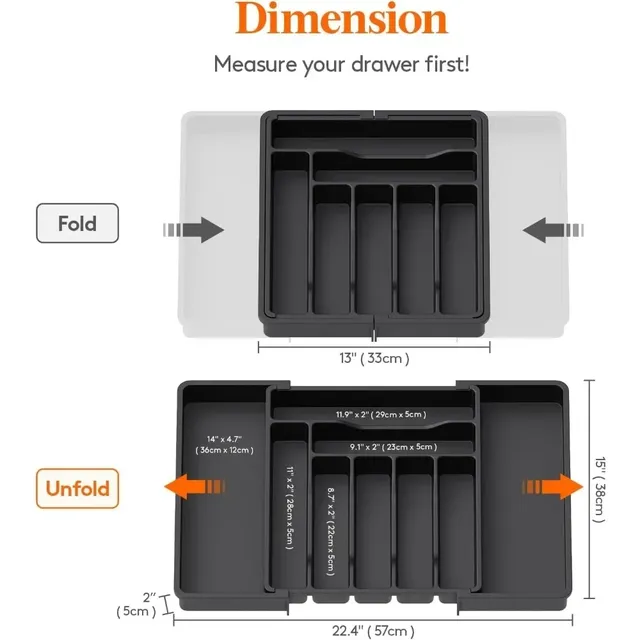 Organisateur tiroir extensible couverts ustensiles… – vue 4