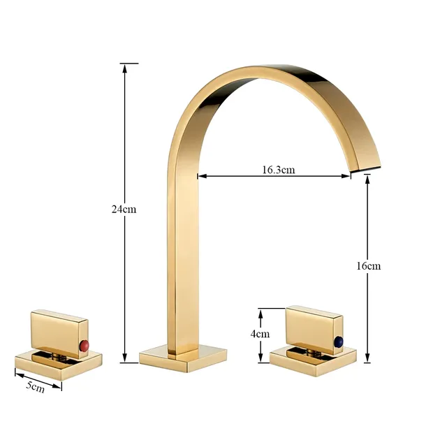 Robinet de lavabo de salle de bains en or – vue 7
