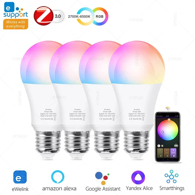 15W 18W E27 Zigbee ampoules intelligentes RGB E27…