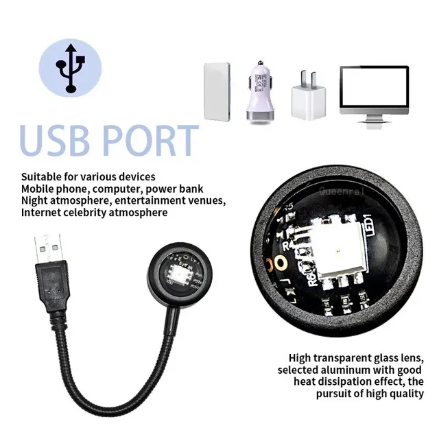 USB RGB coucher de soleil lampe veilleuse projecteur… – vue 4