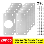 Kit de plaque de réparation de charnière d&rsquo;armoire, plaque de montage de charnière de porte en acier inoxydable avec trous pour meubles de placard de cuisine domestique 20/10 pièces